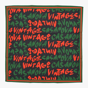 New and unused CASANOVA VINTAGE Casanova Vintage Graffiti Bandana Black Green Red Used 4a007690