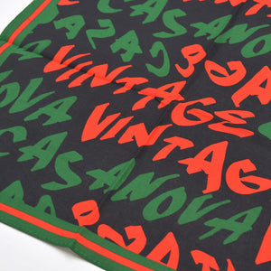 New and unused CASANOVA VINTAGE Casanova Vintage Graffiti Bandana Black Green Red Used 4a007690