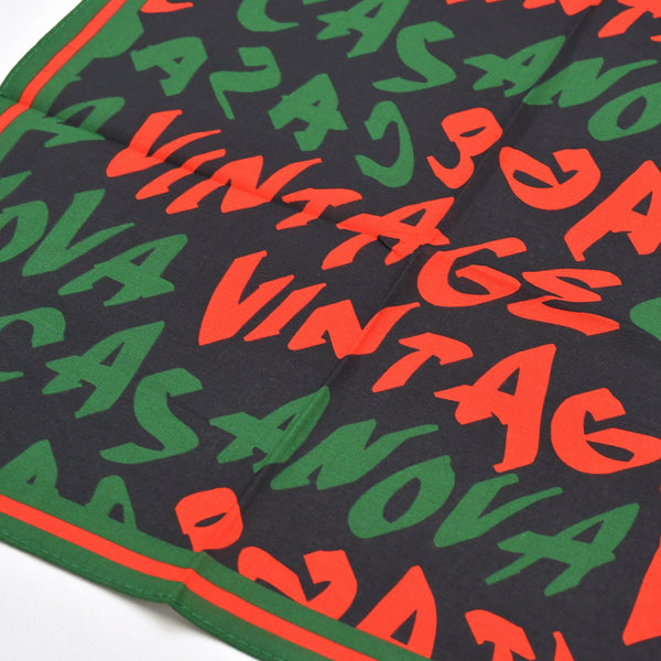 New and unused CASANOVA VINTAGE Casanova Vintage Graffiti Bandana Black Green Red Used 4a007690