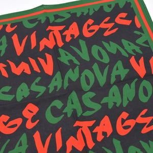 New and unused CASANOVA VINTAGE Casanova Vintage Graffiti Bandana Black Green Red Used 4a007690