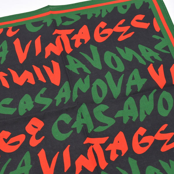 New and unused CASANOVA VINTAGE Casanova Vintage Graffiti Bandana Black Green Red Used 4a007690