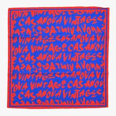 New and unused CASANOVA VINTAGE Casanova Vintage Graffiti Bandana Blue Red Used 4a007735