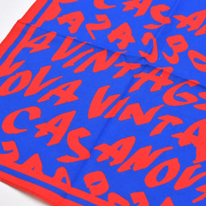 New and unused CASANOVA VINTAGE Casanova Vintage Graffiti Bandana Blue Red Used 4a007735