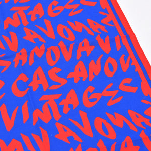 New and unused CASANOVA VINTAGE Casanova Vintage Graffiti Bandana Blue Red Used 4a007735