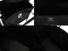 画像をギャラリービューアに読み込む, HERMES エルメス ショルダーバッグ ケリーメッセンジャーバッグ エバーグレイン ブラック シルバー金具 W刻印 美品 中古 4b007805