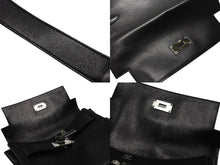 画像をギャラリービューアに読み込む, HERMES エルメス ショルダーバッグ ケリーメッセンジャーバッグ エバーグレイン ブラック シルバー金具 W刻印 美品 中古 4b007805