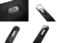 画像をギャラリービューアに読み込む, HERMES エルメス ショルダーバッグ ケリーメッセンジャーバッグ エバーグレイン ブラック シルバー金具 W刻印 美品 中古 4b007805