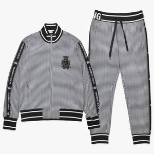 Very Good Condition DOLCE & GABBANA Dolce & Gabbana Houndstooth Pattern Setup Sweat Jersey G7TUH Black White Size 48 Used 4a007813