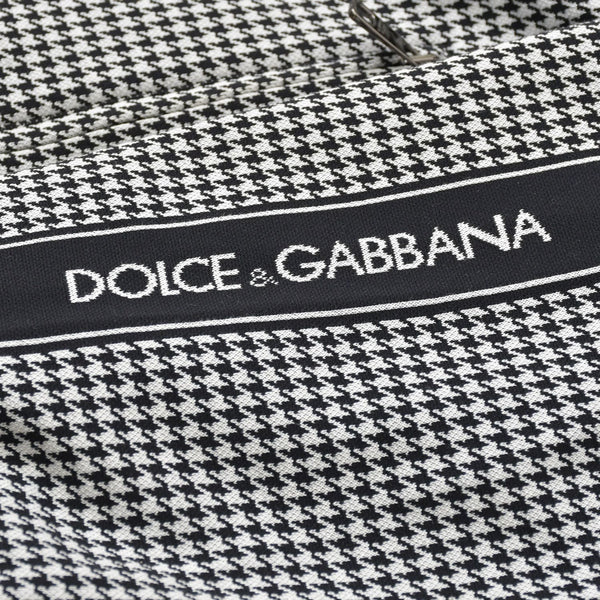 Very Good Condition DOLCE & GABBANA Dolce & Gabbana Houndstooth Pattern Setup Sweat Jersey G7TUH Black White Size 48 Used 4a007813