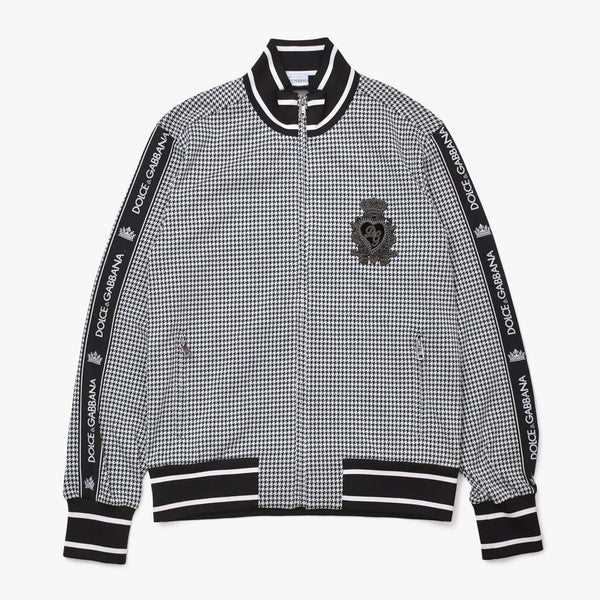 Very Good Condition DOLCE & GABBANA Dolce & Gabbana Houndstooth Pattern Setup Sweat Jersey G7TUH Black White Size 48 Used 4a007813