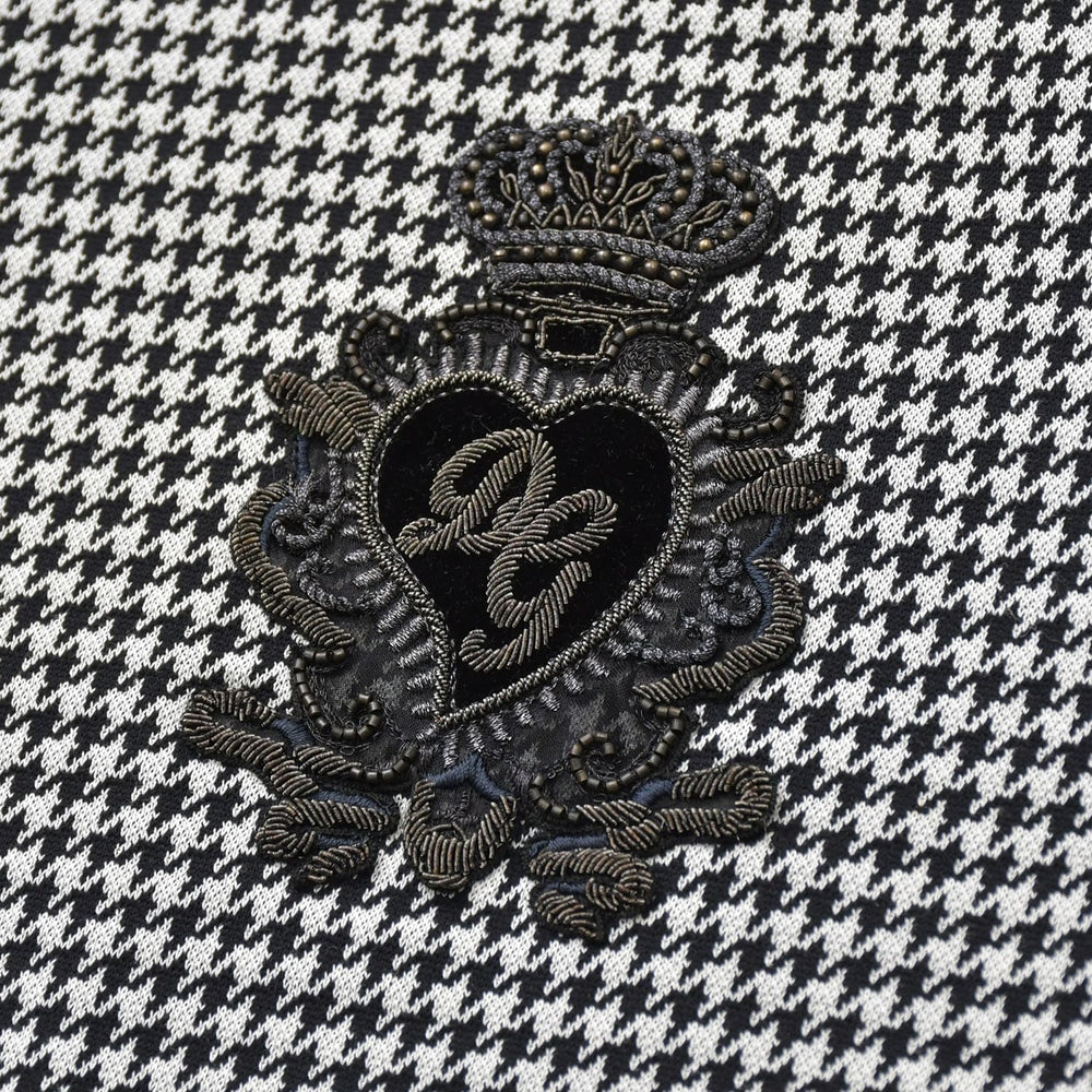 極美品 DOLCE＆GABBANA ドルチェアンドガッバーナ 千鳥柄 セットアップ スウェット ジャージ G7TUH ブラック ホワイト サイズ48 中古 4a007813