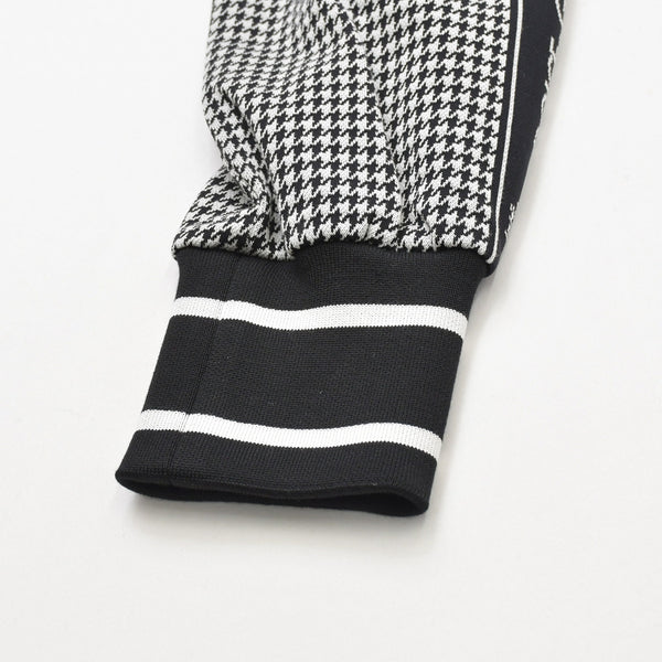 Very Good Condition DOLCE & GABBANA Dolce & Gabbana Houndstooth Pattern Setup Sweat Jersey G7TUH Black White Size 48 Used 4a007813