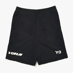 極美品 Y-3 ワイスリー ロゴ ショートパンツ 0DY001 パキスタン製 コットン ナイロン ポリウレタン ブラック サイズM 中古 4a007831