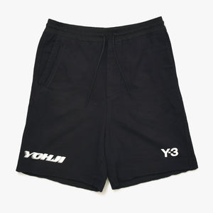 極美品 Y-3 ワイスリー ロゴ ショートパンツ 0DY001 パキスタン製 コットン ナイロン ポリウレタン ブラック サイズM 中古 4a007831