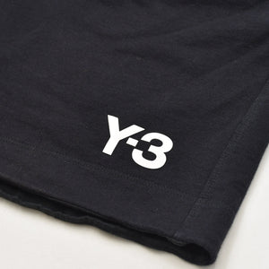 極美品 Y-3 ワイスリー ロゴ ショートパンツ 0DY001 パキスタン製 コットン ナイロン ポリウレタン ブラック サイズM 中古 4a007831
