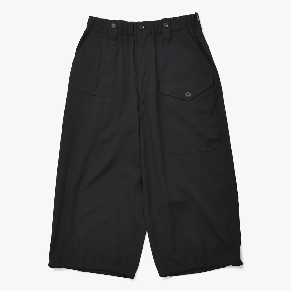 新品同様 YOHJI YAMAMOTO +NOIR ヨウジヤマモト プリュス ノアール ワイドカーゴパンツ NY-P13-100 サイズ1 ブラック 日本製 中古 4a007832