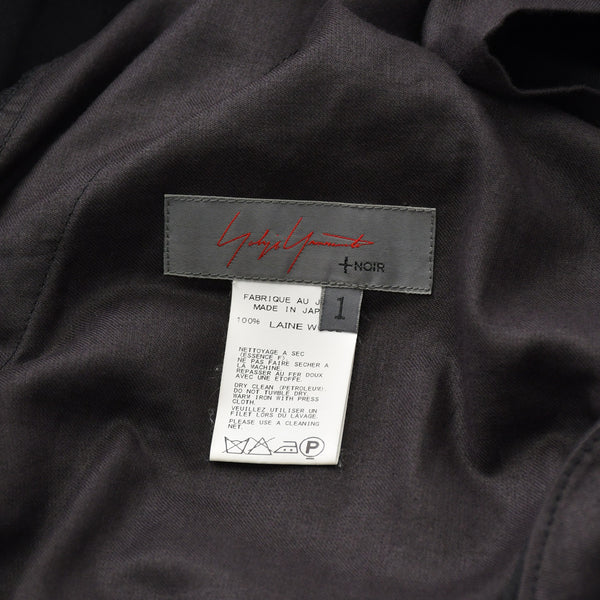 新品同様 YOHJI YAMAMOTO +NOIR ヨウジヤマモト プリュス ノアール ワイドカーゴパンツ NY-P13-100 サイズ1 ブラック 日本製 中古 4a007832