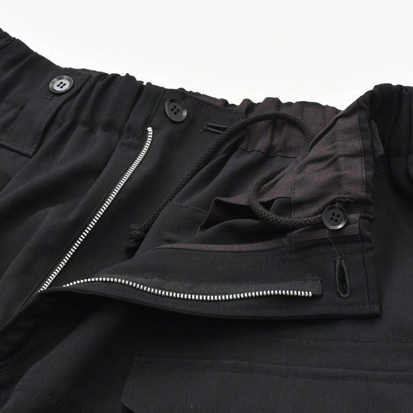 新品同様 YOHJI YAMAMOTO +NOIR ヨウジヤマモト プリュス ノアール ワイドカーゴパンツ NY-P13-100 サイズ1 ブラック 日本製 中古 4a007832