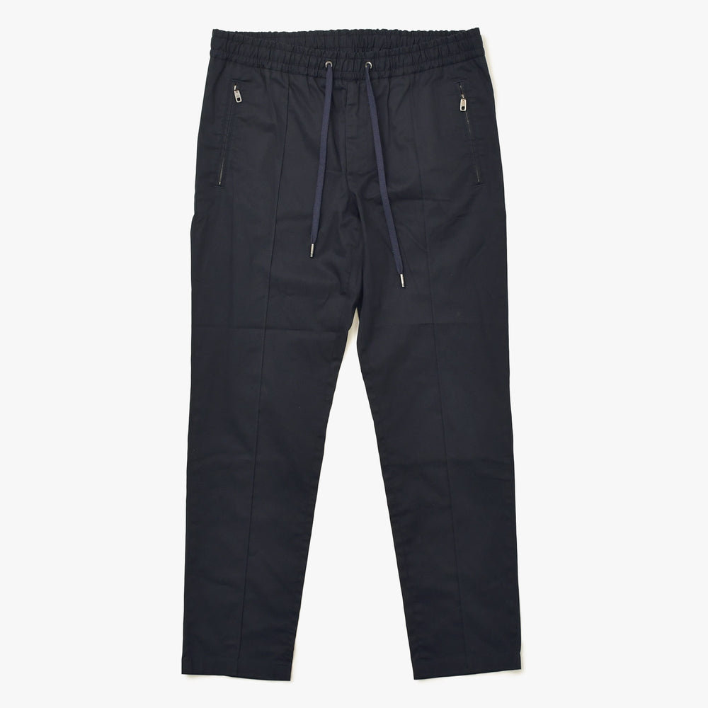 極美品 DOLCE&GABBANA ドルチェアンドガッバーナ ドローストリングジップポケット付きイージーパンツ B06665 H 48サイズ ブラック ブラックメタル金具 中古 4a007841