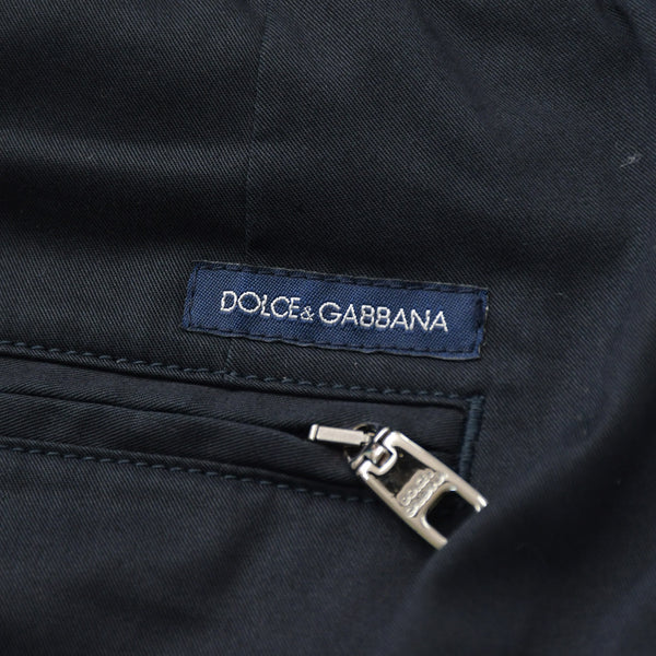 極美品 DOLCE&GABBANA ドルチェアンドガッバーナ ドローストリングジップポケット付きイージーパンツ B06665 H 48サイズ ブラック ブラックメタル金具 中古 4a007841
