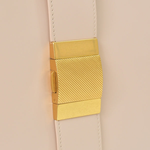 極美品 BOTTEGA VENETA ボッテガヴェネタ マリー ショルダーバッグ 578344 ナッパレザー ベージュ ゴールド金具 中古 4a007869