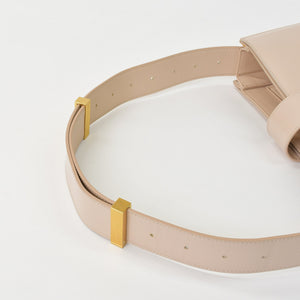 極美品 BOTTEGA VENETA ボッテガヴェネタ マリー ショルダーバッグ 578344 ナッパレザー ベージュ ゴールド金具 中古 4a007869
