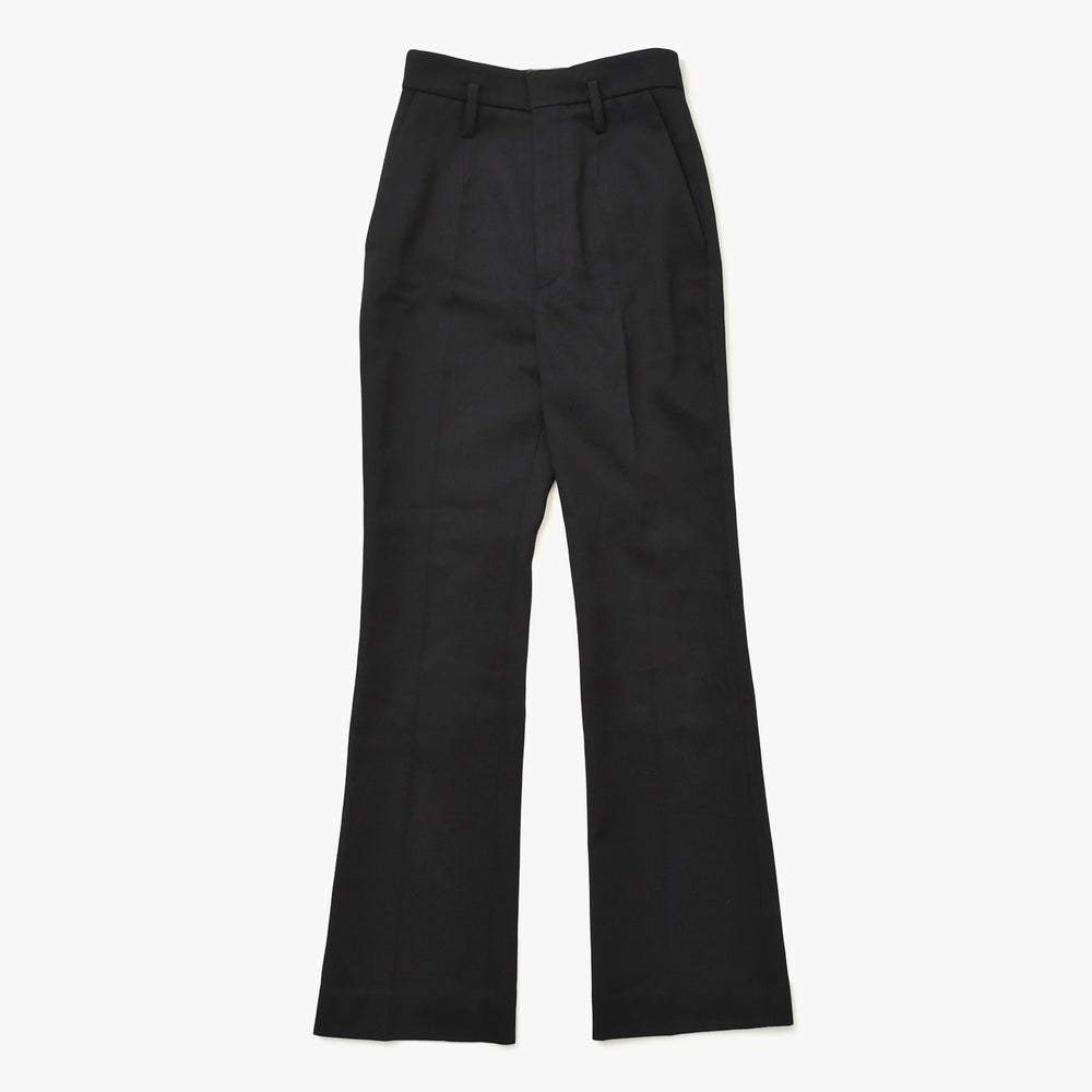 極美品 SAINT LAURENT サンローラン ハイウエスト ウールギャバジン スラックス 698286 ブラック ウール テーラードパンツ 中古 4a007892