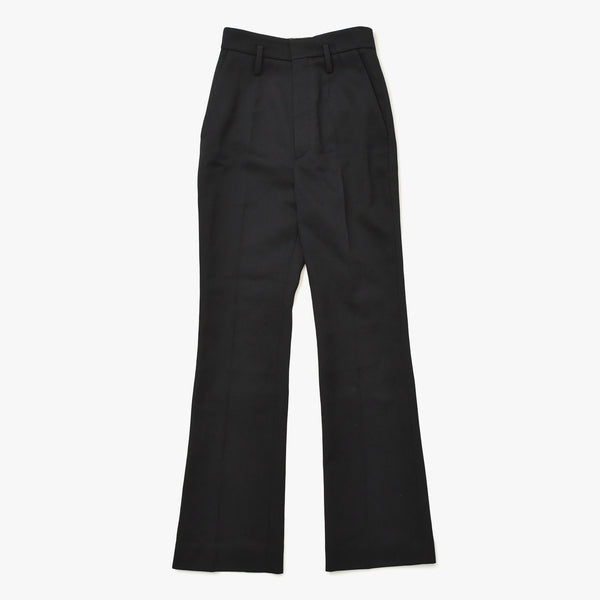 極美品 SAINT LAURENT サンローラン ハイウエスト ウールギャバジン スラックス 698286 ブラック ウール テーラードパンツ 中古 4a007892