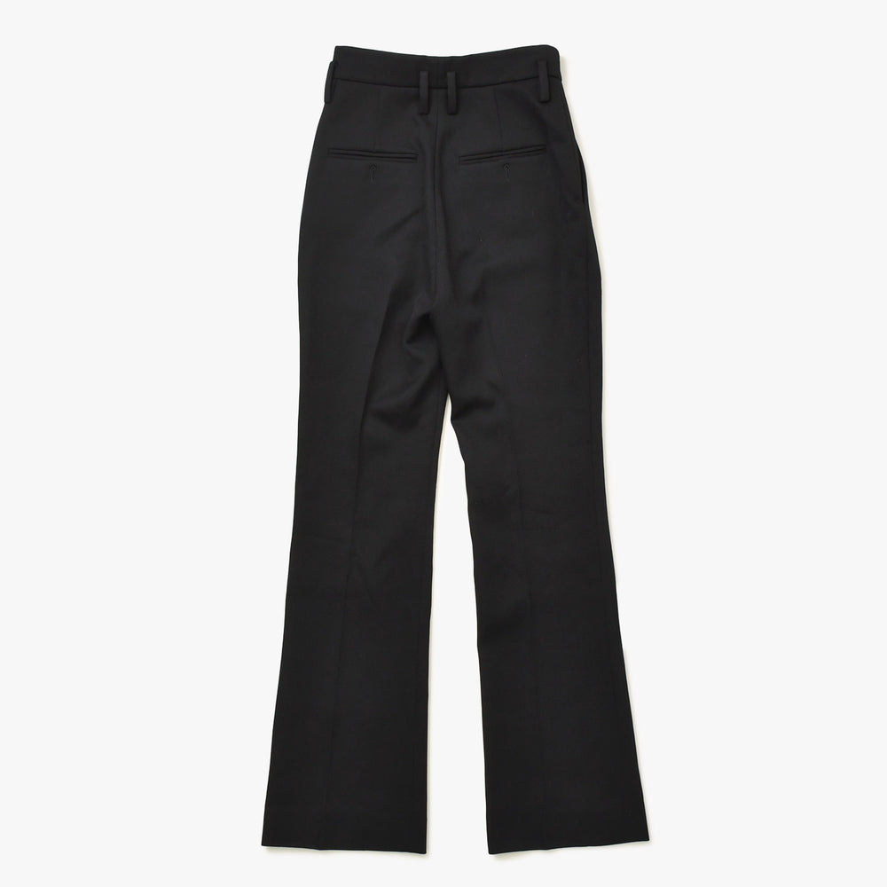 極美品 SAINT LAURENT サンローラン ハイウエスト ウールギャバジン スラックス 698286 ブラック ウール テーラードパンツ 中古 4a007892