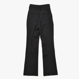 極美品 SAINT LAURENT サンローラン ハイウエスト ウールギャバジン スラックス 698286 ブラック ウール テーラードパンツ 中古 4a007892