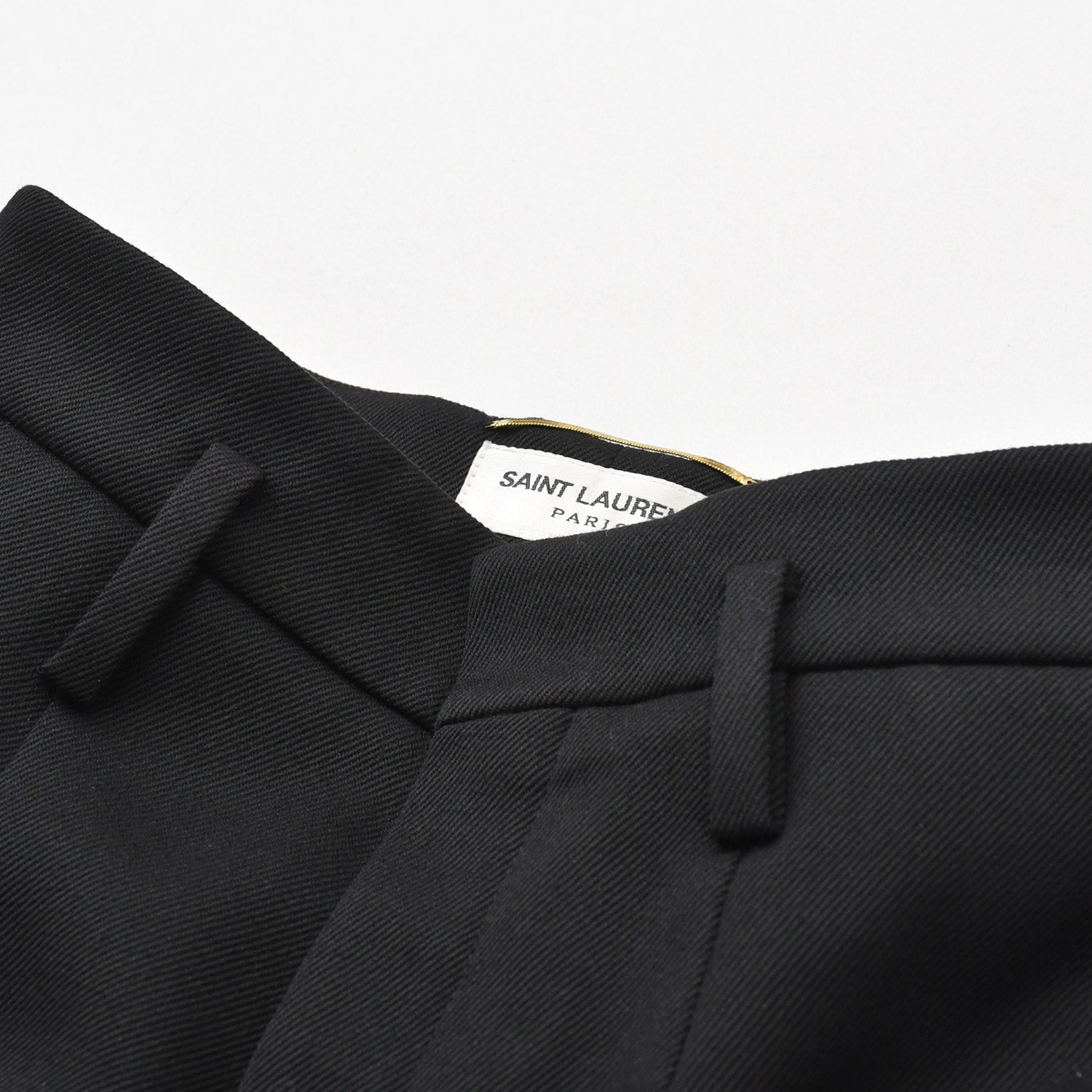 極美品 SAINT LAURENT サンローラン ハイウエスト ウールギャバジン
