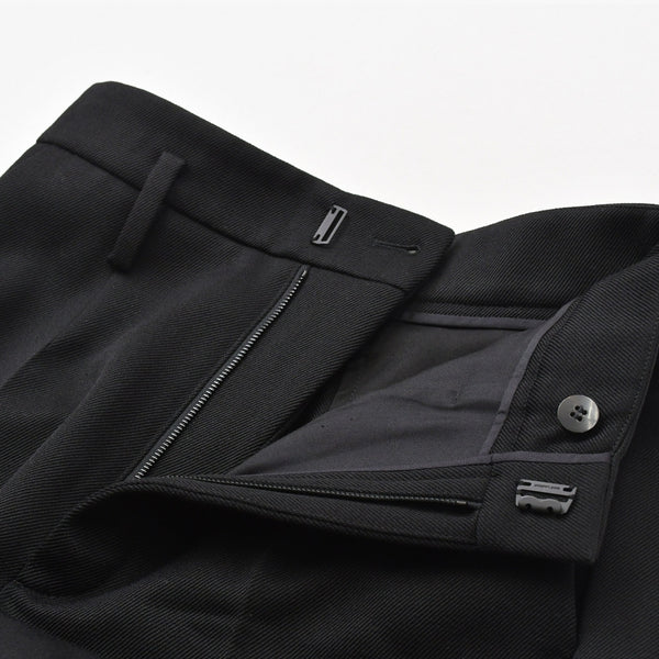 極美品 SAINT LAURENT サンローラン ハイウエスト ウールギャバジン スラックス 698286 ブラック ウール テーラードパンツ 中古 4a007892