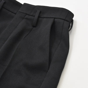 極美品 SAINT LAURENT サンローラン ハイウエスト ウールギャバジン スラックス 698286 ブラック ウール テーラードパンツ 中古 4a007892