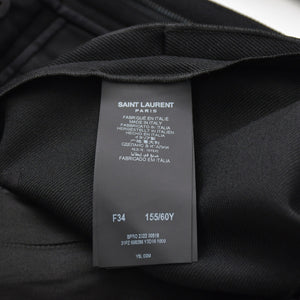 極美品 SAINT LAURENT サンローラン ハイウエスト ウールギャバジン スラックス 698286 ブラック ウール テーラードパンツ 中古 4a007892