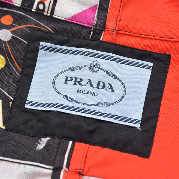 Like new product PRADA 19FW Poplin Bowling Shirt Short Sleeve Shirt Purple Red Multicolor Used 4a007916