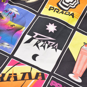 Like new product PRADA 19FW Poplin Bowling Shirt Short Sleeve Shirt Purple Red Multicolor Used 4a007916