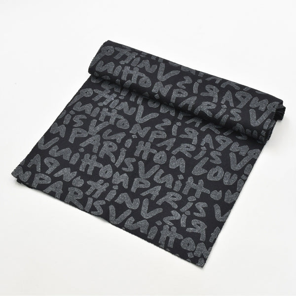 新品同様品 LOUIS VUITTON ルイヴィトン マフラー エシャルプ・フェルティッド・グラフィティ ブラック グレー MP1065 中古 4a007920