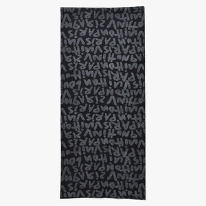 新品同様品 LOUIS VUITTON ルイヴィトン マフラー エシャルプ・フェルティッド・グラフィティ ブラック グレー MP1065 中古 4a007920