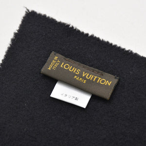新品同様品 LOUIS VUITTON ルイヴィトン マフラー エシャルプ・フェルティッド・グラフィティ ブラック グレー MP1065 中古 4a007920