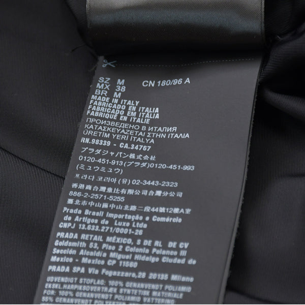 Like new PRADA Re-Nylon Anorak Parka SGC560 Triangle Plate Black M Size Black Metal Hardware Half Zip Used 4a007935