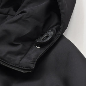 Like new PRADA Re-Nylon Anorak Parka SGC560 Triangle Plate Black M Size Black Metal Hardware Half Zip Used 4a007935