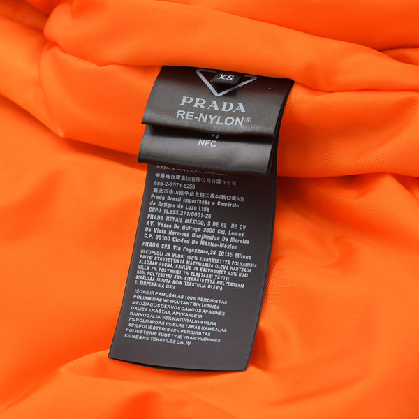 極美品 PRADA プラダ Re-Nylon ボンバージャケット MA-1 SGB903 XSサイズ ブラック オレンジ トライアングルロゴプレート ミニポーチ ラフシモンズ 中古 4a007936