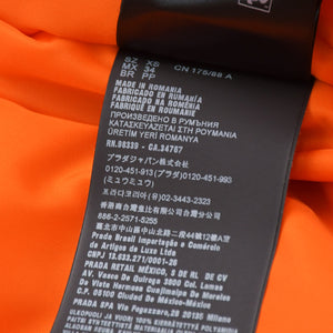 極美品 PRADA プラダ Re-Nylon ボンバージャケット MA-1 SGB903 XSサイズ ブラック オレンジ トライアングルロゴプレート ミニポーチ ラフシモンズ 中古 4a007936