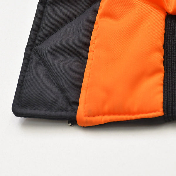極美品 PRADA プラダ Re-Nylon ボンバージャケット MA-1 SGB903 XSサイズ ブラック オレンジ トライアングルロゴプレート ミニポーチ ラフシモンズ 中古 4a007936