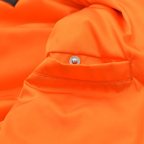 極美品 PRADA プラダ Re-Nylon ボンバージャケット MA-1 SGB903 XSサイズ ブラック オレンジ トライアングルロゴプレート ミニポーチ ラフシモンズ 中古 4a007936