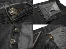 画像をギャラリービューアに読み込む, 新品同様 CHROME HEARTS クロムハーツ LEVI'S 501 デニムパンツ クロスボールボタン ブラック サイズ34 中古 4b008053