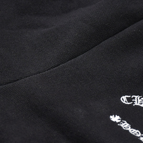 極美品 CHROME HEARTS クロムハーツ SAILIN Y NOT SWEAT PANTS トリプルクロス セメタリークロス スクロールラベル Mサイズ ブラック 中古 4a008133