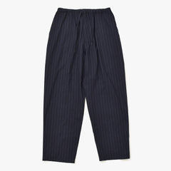 Very Good Condition COMOLI Wool Striped Drawstring Pants X01-03026 1 Size Navy Wool Easy Pants Used 4a008152