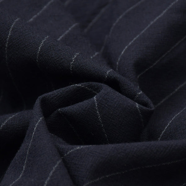 Very Good Condition COMOLI Wool Striped Drawstring Pants X01-03026 1 Size Navy Wool Easy Pants Used 4a008152