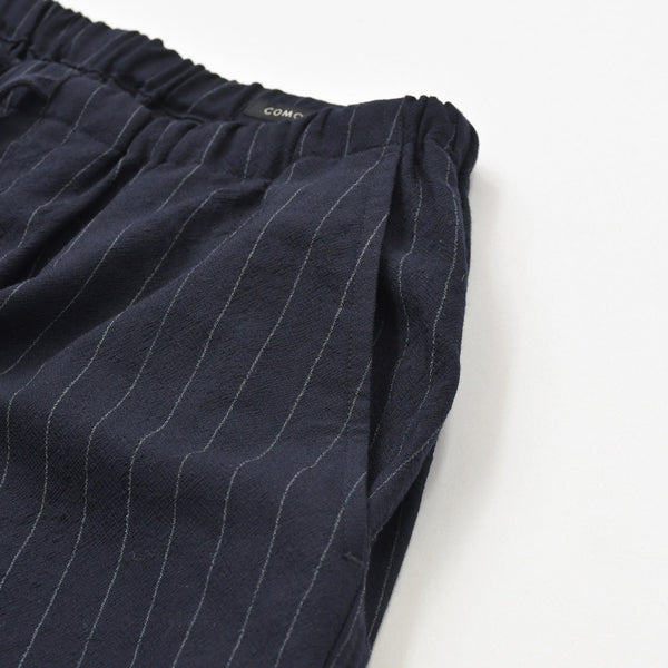 Very Good Condition COMOLI Wool Striped Drawstring Pants X01-03026 1 Size Navy Wool Easy Pants Used 4a008152